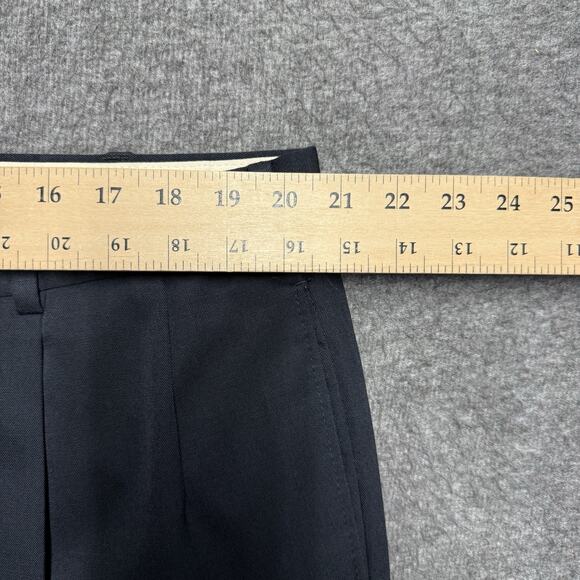 Brooks Brothers 346 Wool Dress Pants Mens 42 x 32 Black Pleated Cuffed - Picture 6 of 9